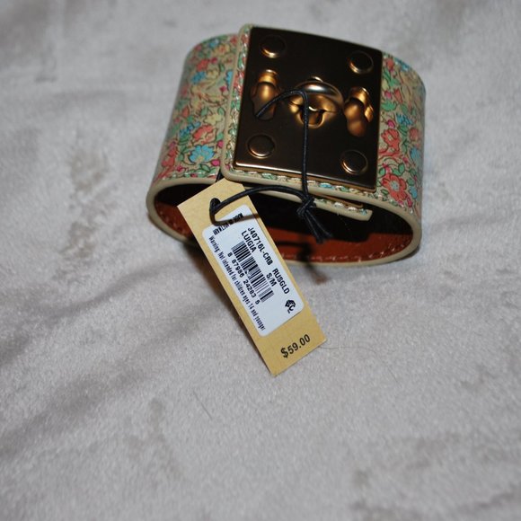 NWT Patricia Nash Fleuriste Leather Cuff Bracelet - Coral Bloom (MATCHING ITEMS) - Picture 5 of 11